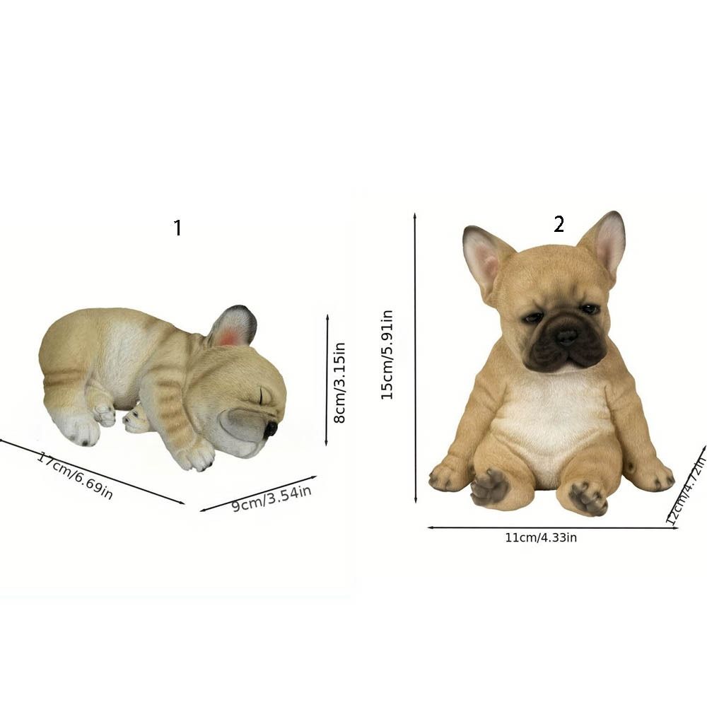 Смола ремесло бульдог щенок статуи мультфильм моделирование животных скульптуры рабочего стола
