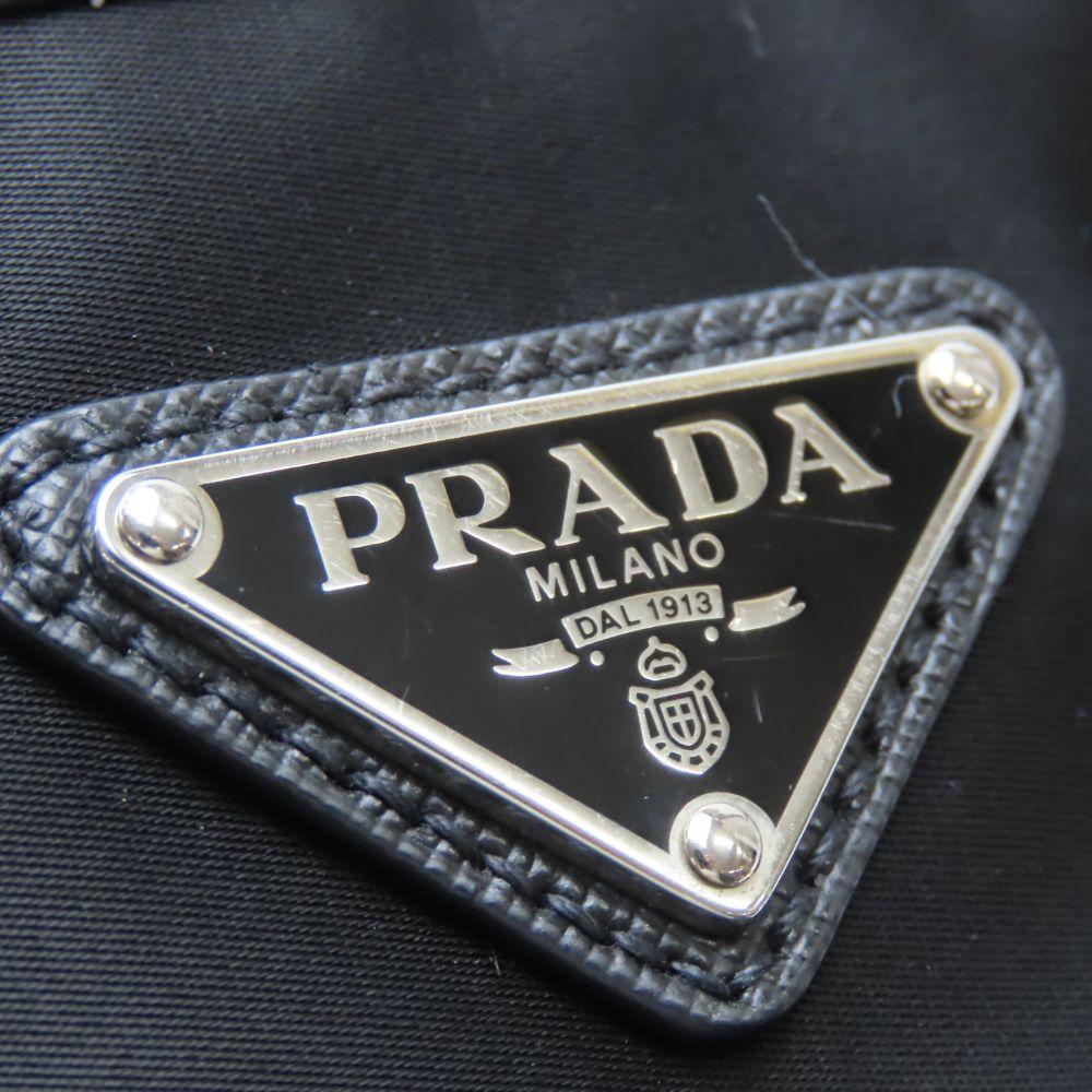 Used PRADA Shoulder Bag 2VH797 Nylon NERO black Triangular plate