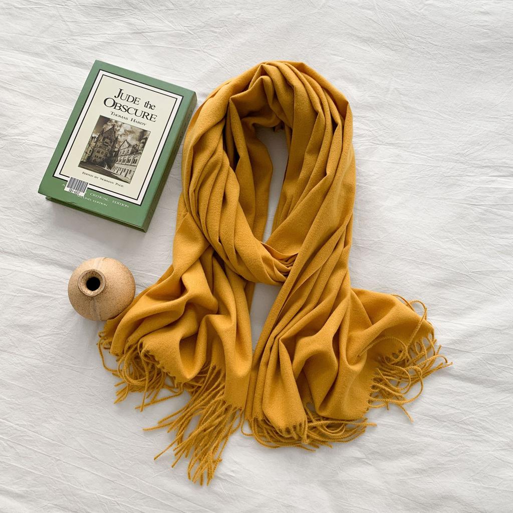 Candy Color Imitation Cashmere Scarf Women'S Winter Solid Color Warm Shawl Spring And Autumn Japanese Simple Scarf