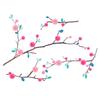 [Q8288] - Sheet of Stickers 'Branches of Flowers' Pink Blue - 50x70 Cm