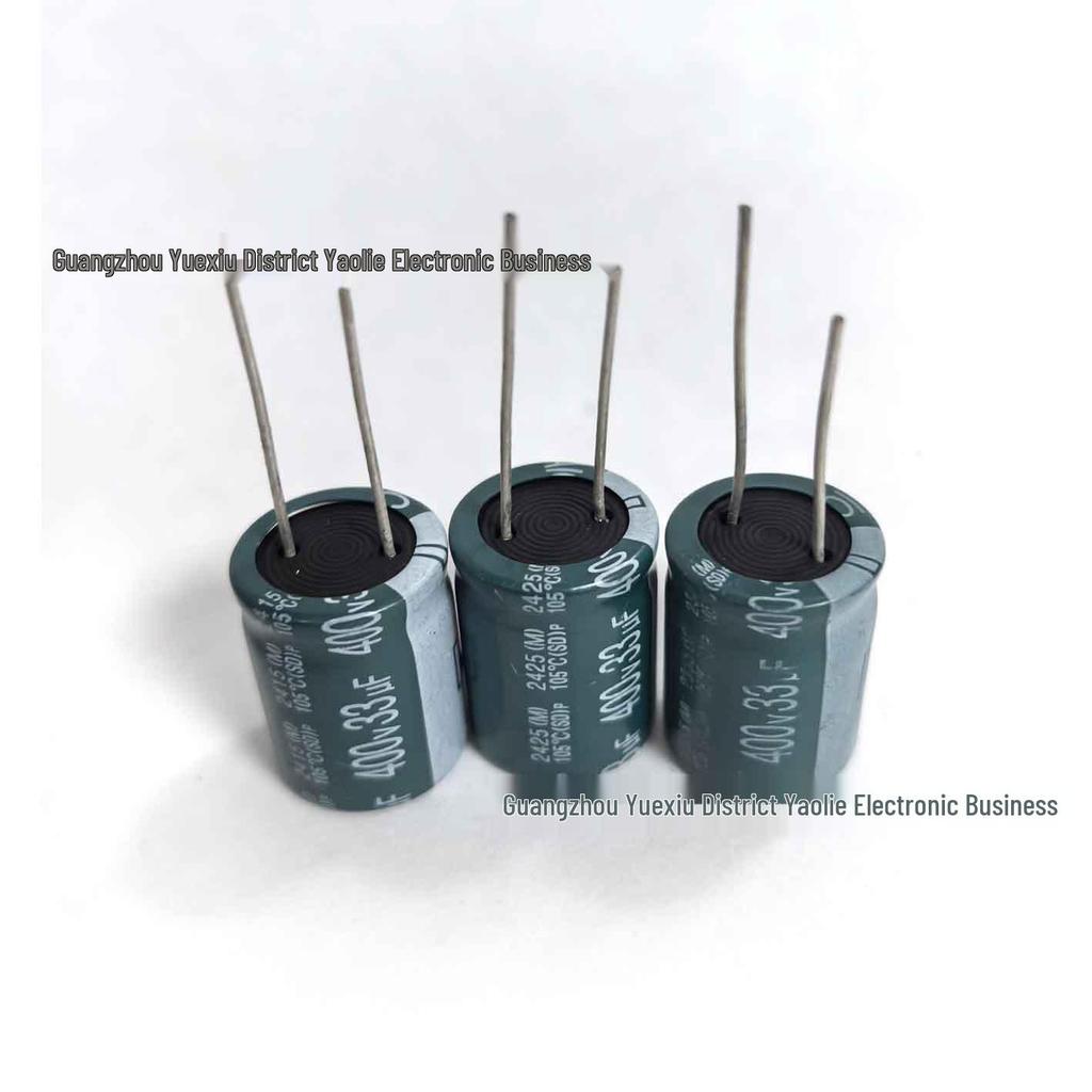 Новый электролитический конденсатор TAICON 400V 33uF для фильтрации блоков питания и усилителей, Размер: 16×20 мм.