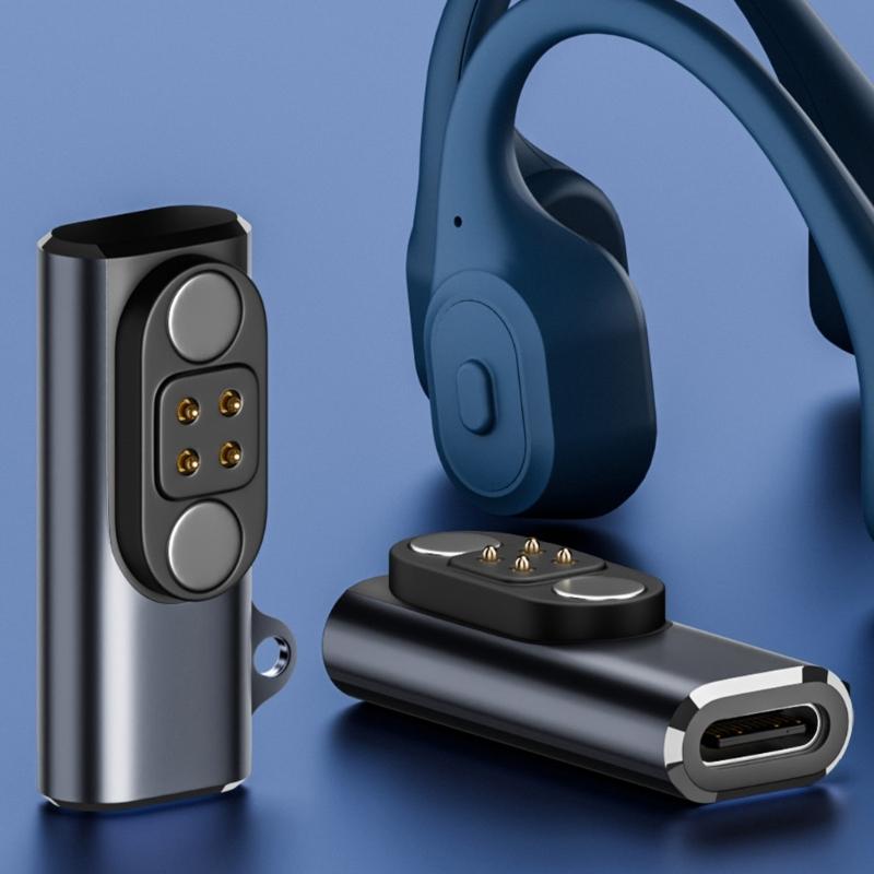 Беспроводной адаптер для зарядки костной проводимости Наушники USB C на 4-контактный магнитный разъем Широкая совместимость
