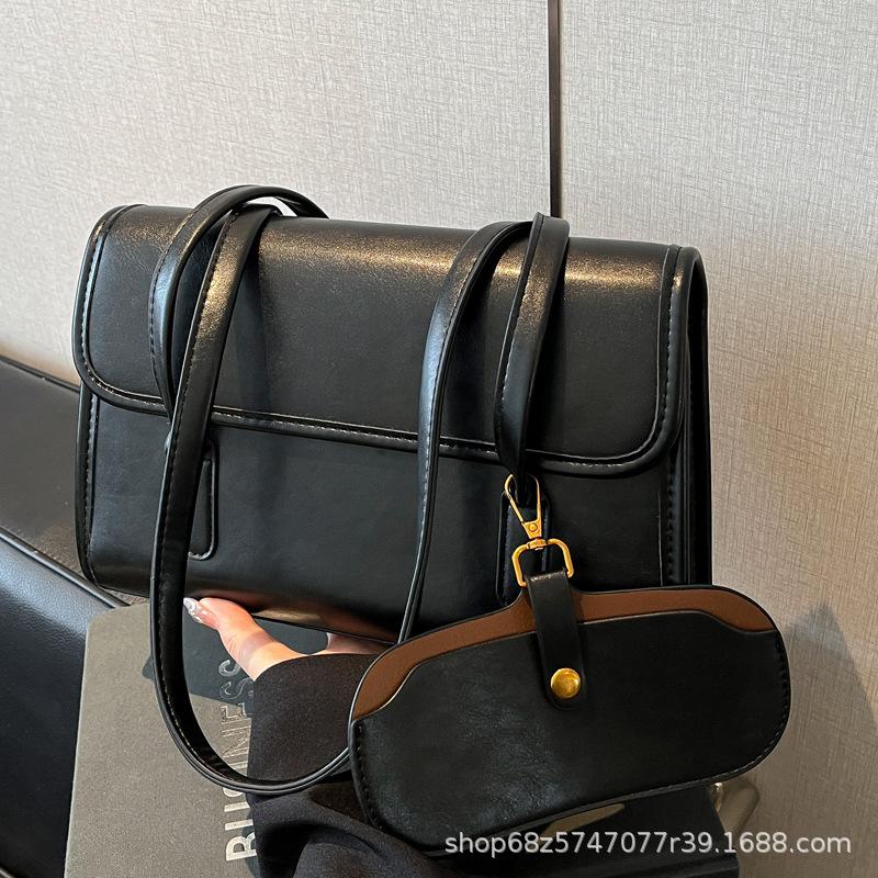 Fashion Light Luxury Simple Underarm Bag Women's 2025 New Large-capacity One-shoulder Small Square Bag Casual Retro Commuter Bag