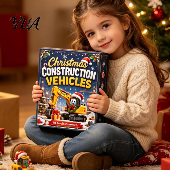 Stocking Stuffer for Kids Transportation Vehicles Advent Calendar 2026 Kids, 24 Day Christmas Countdown Set Acrylic Festive Decoration