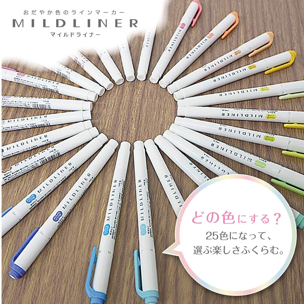 Zebra Mildliner Highlighter Pen, 25-Color Set, WKT7-25C