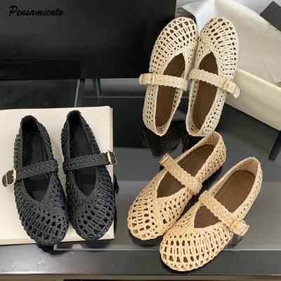 Мода 2025 Лето Дышащие Ажурное Плетение Женские Балетки Модные Мэри Джейн Мягкая Подошва Лоферы для Ходьбы Повседневная Обувь для Девочек