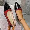 2024 New Fashion Color Matching Pointed Toe Comfortable Slip-on Flat Bottom Versatile Outer Wear Zapatos De Mujer