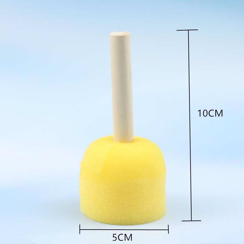 Children's Round Sponge Paint Brush Set for DIY and Early Education