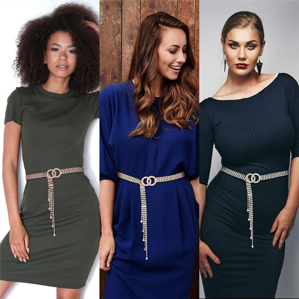 Модный подарок Блестящий Сверкающий Кисточки Цепочка из страз Пояс-цепочка Кристальный пояс для талии Кольцо