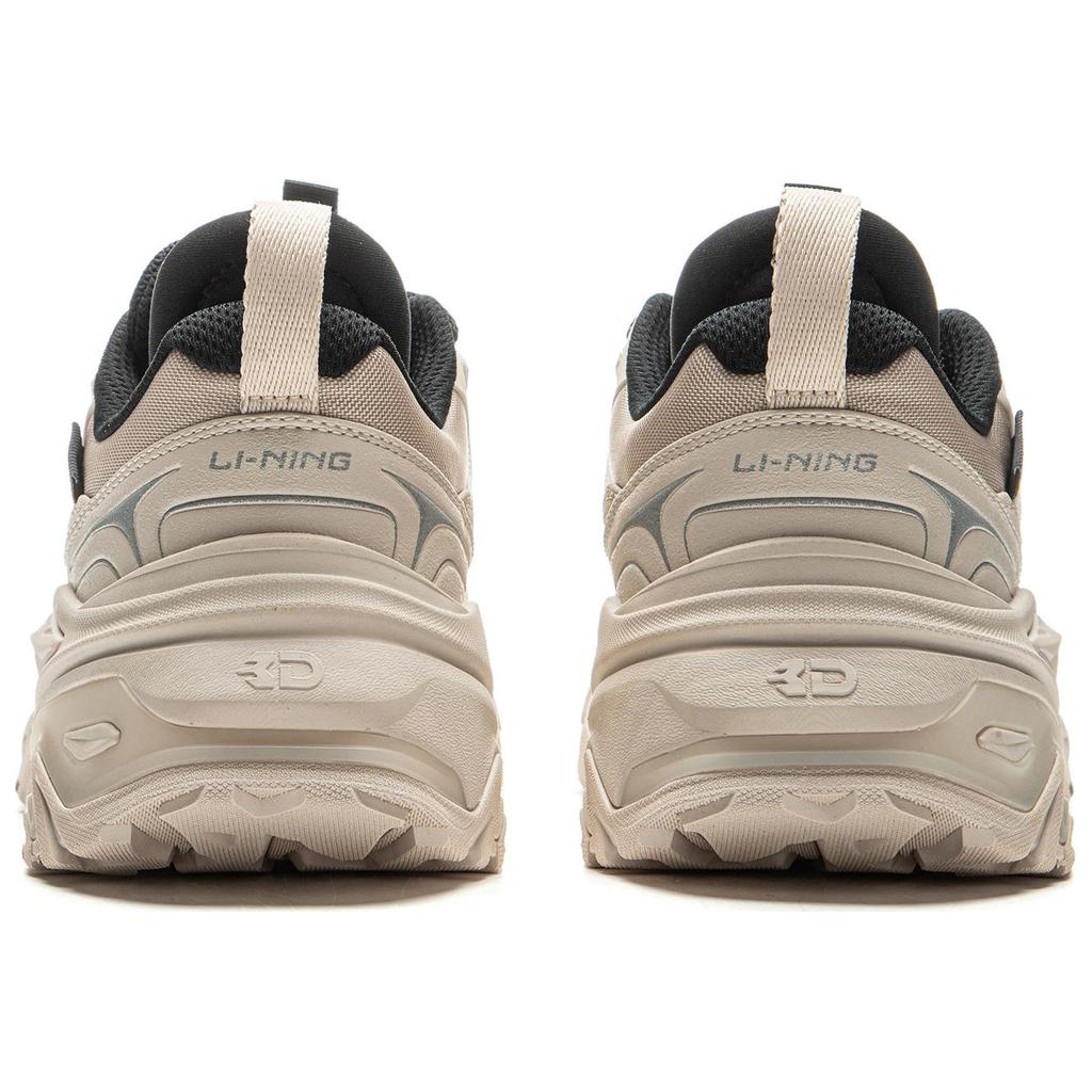 Li Ning CF Suo Qian Xing Ce 3 Удобные модные нескользящие прочные повседневные туфли с низким верхом для повседневной носки Мужская повседневная обувь светло-серого цвета AHCU037-1