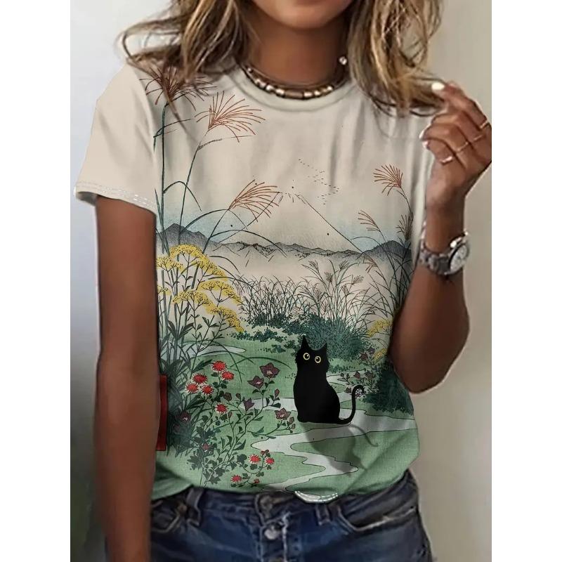 Футболки с принтом Повседневные уличные топы Camisetas Женская одежда Лето 2025 г. Футболка с коротким рукавом для женщин Ropa De Mujer Ofertas Chic