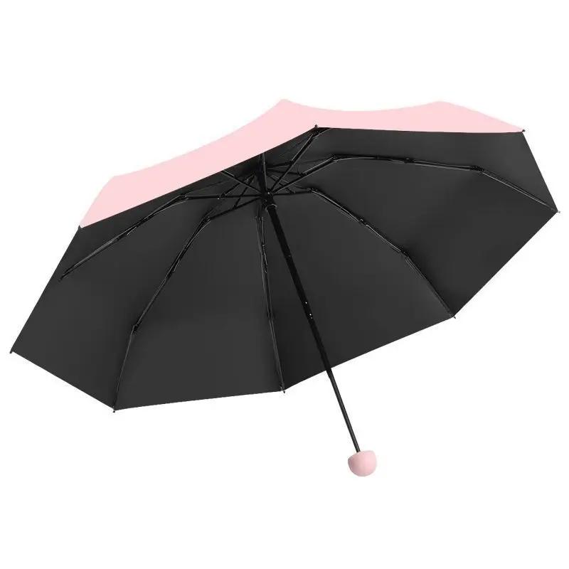 Women's UV-Resistant Dual-Use Capsule Umbrella Five-Fold Compact Design for Fashion And Sun Protection