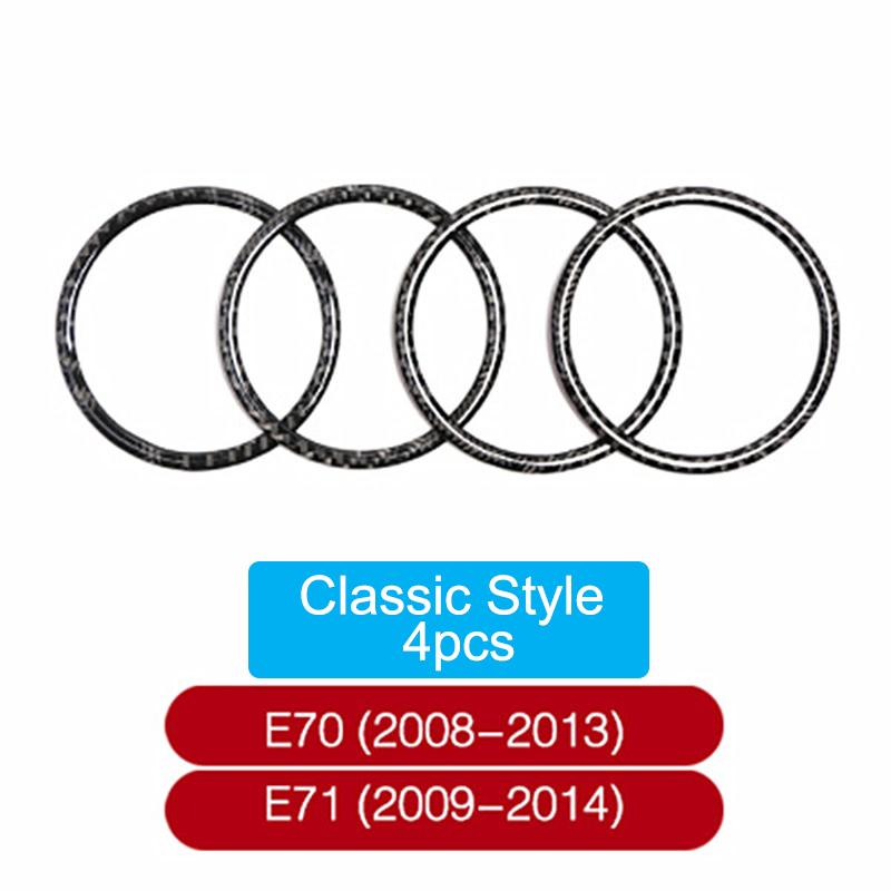 4 шт./6 шт., углеродное волокно, автомобильный дверной динамик, громкоговоритель, декоративная круглая накладка, наклейки, автоаксессуары для BMW X5 E70 X6