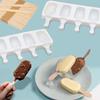 1PC 4-link Big Pudding Ice Cream Silicone Mold DIY Oval Stick Ice Mold Chocolate Mold Baking Accessories