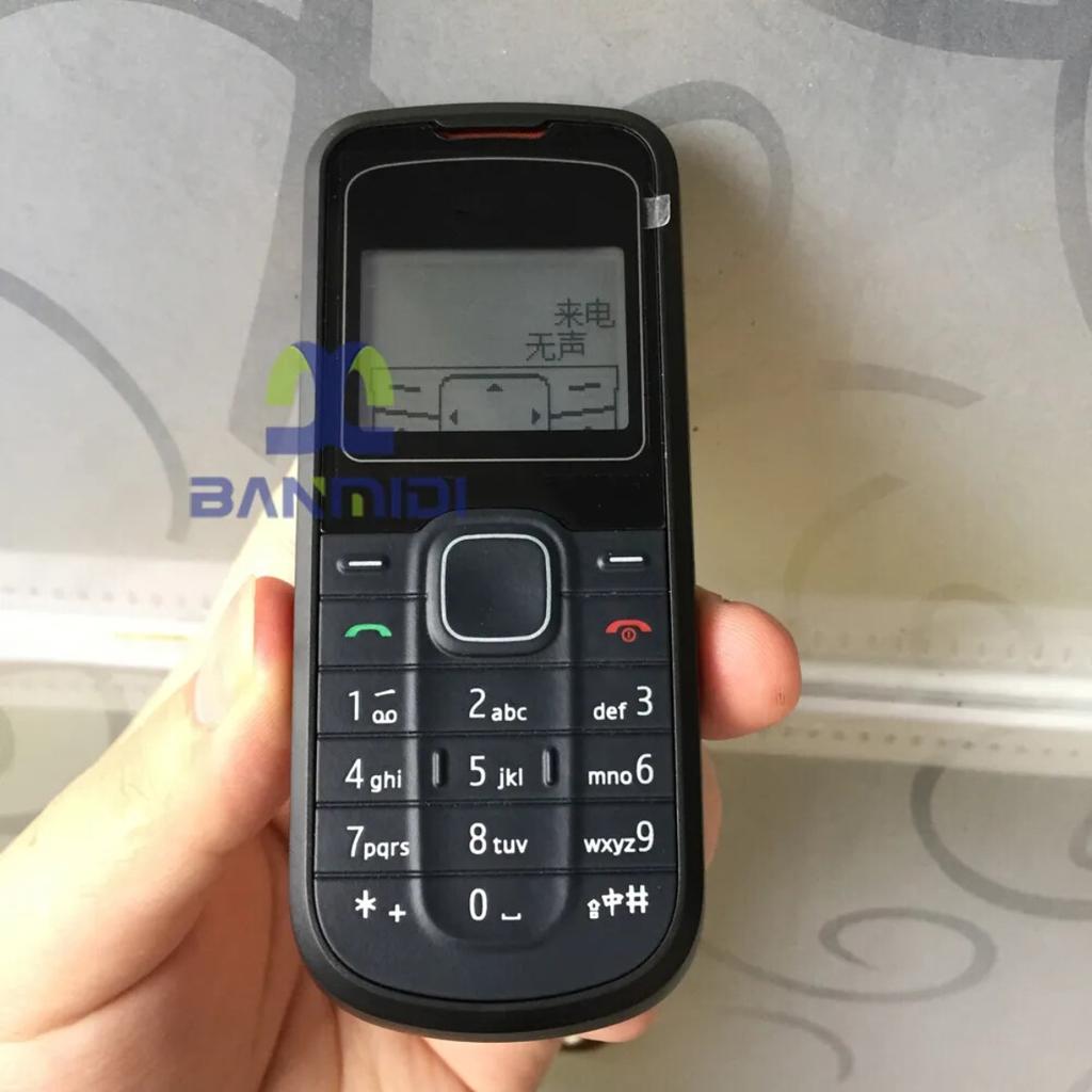 Восстановленный Nokia 1202 Оригинальный Разблокированный 2G GSM 900/1800 Фонарик Клавиатура Мобильный Телефон