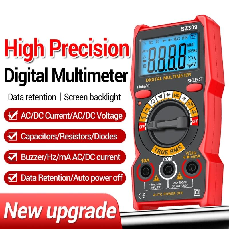 SZ309 Тестер напряжения и тока 1999 отсчетов Мультиметр Мультитестер с подсветкой Зуммер Омметр Вольтметр