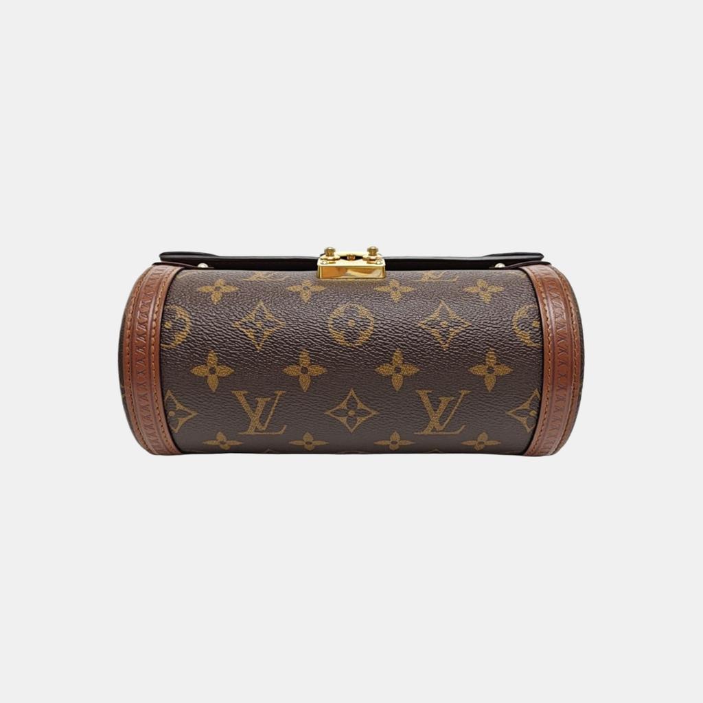 [Pre-Owned] Papillon Trunk Monogram Chain S-Lock Closure Coated Canvas With Leather Trim Shoulder Bag - Very Good #1IJCEMJ