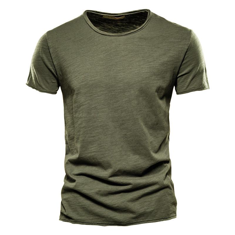 Summer Men's Solid Bamboo Cotton V-Neck T-Shirt - Hot Selling European & American Style
