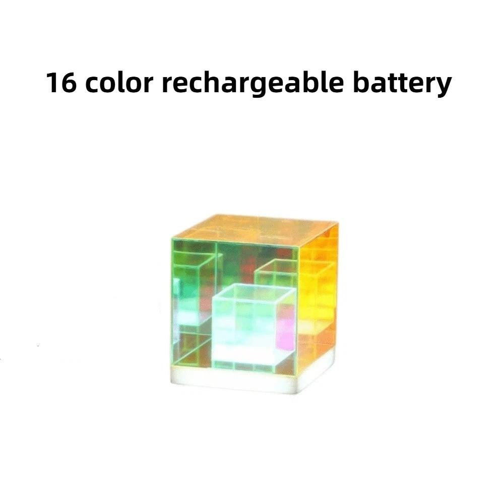 USB Rechargeable Colorful Table Lamps Mixing Color Cube Desk Light Home Decor