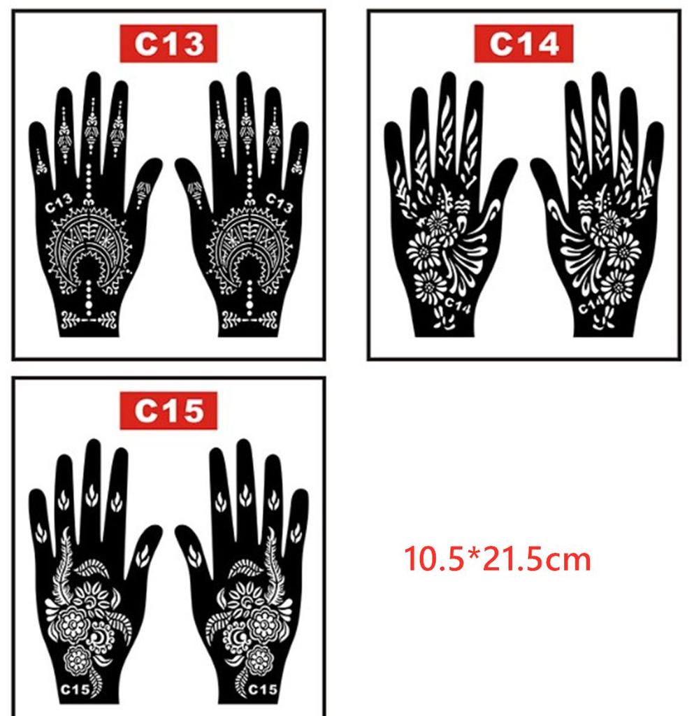 Painting Airbrush Hollow Drawing India Henna Kit Temporary Decal Body Art Template Tattoo Stencils