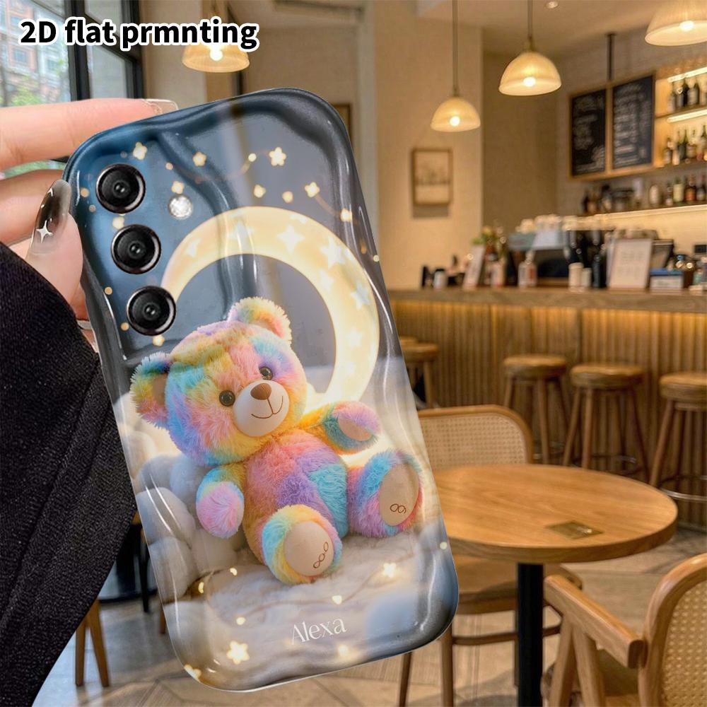 Phone Case: 2D Flat Samsung Galaxy A34 A35 M05 M06 S20 S22 S21 FE Plus 5G Protective Case, Moonlight Bear, Christmas and Halloween Gift