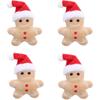 New Christmas Hat Gingerbread Plush Toys, Cat and Dog Toys, Pet Self Entertainment Toys, Wear-resistant and Bite Resistant Interactive Training Toys,