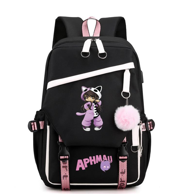 Рюкзак Speed Aphmau Аниме Школьница Школьная сумка Женская сумка для ноутбука Школьная сумка с USB