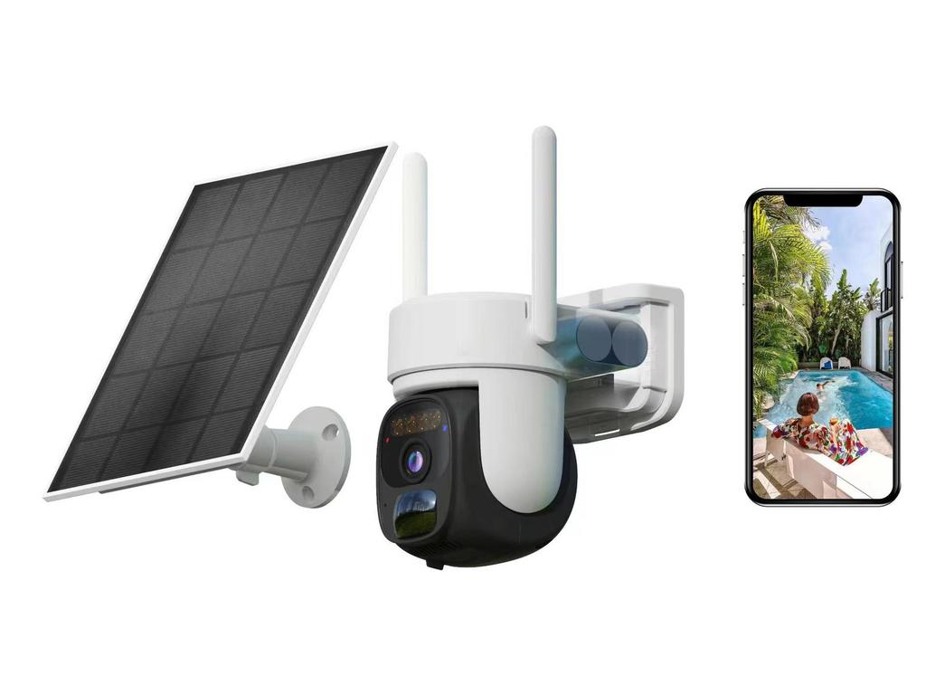 O-KAM 2K Уличная камера на солнечных батареях: Водонепроницаемый, WiFi/4G, Ночное видение, Полноцветный, Вращение на 360°.