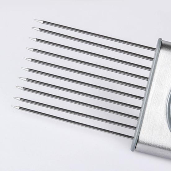 Держатель для нарезки лука из нержавеющей стали, слайсер для овощей, резак для картофеля, помидоров, лимона, кухонный измельчитель, вспомогательный инструмент, тендерайзер для мяса