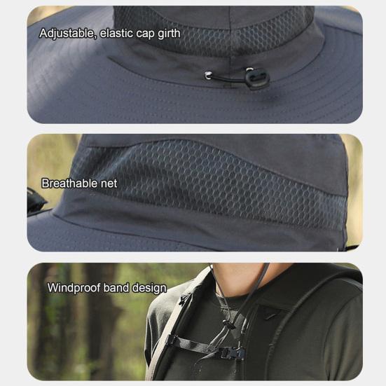 Sun Hat with Dual Power Supply Solar Fan Wide Brim Hiking Hat Lightweight Outdoor Activity Cooling Hat