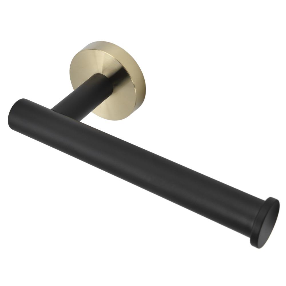 Black Gold Color Tissue Roll Holder 304 Stainless Steel Paper Holder For Kitchen
