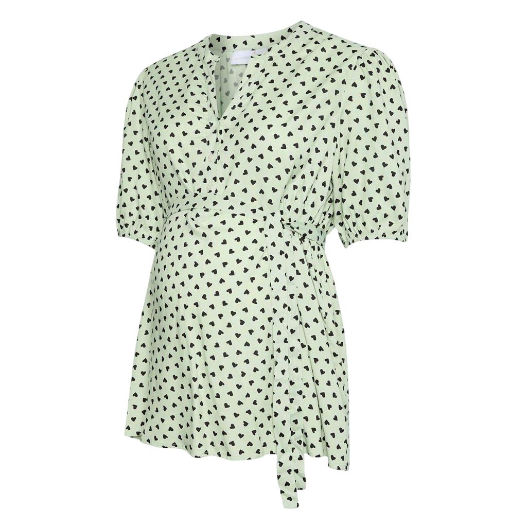 Mamalicious Womens/Ladies Hearts Maternity Puff Sleeve Blouse