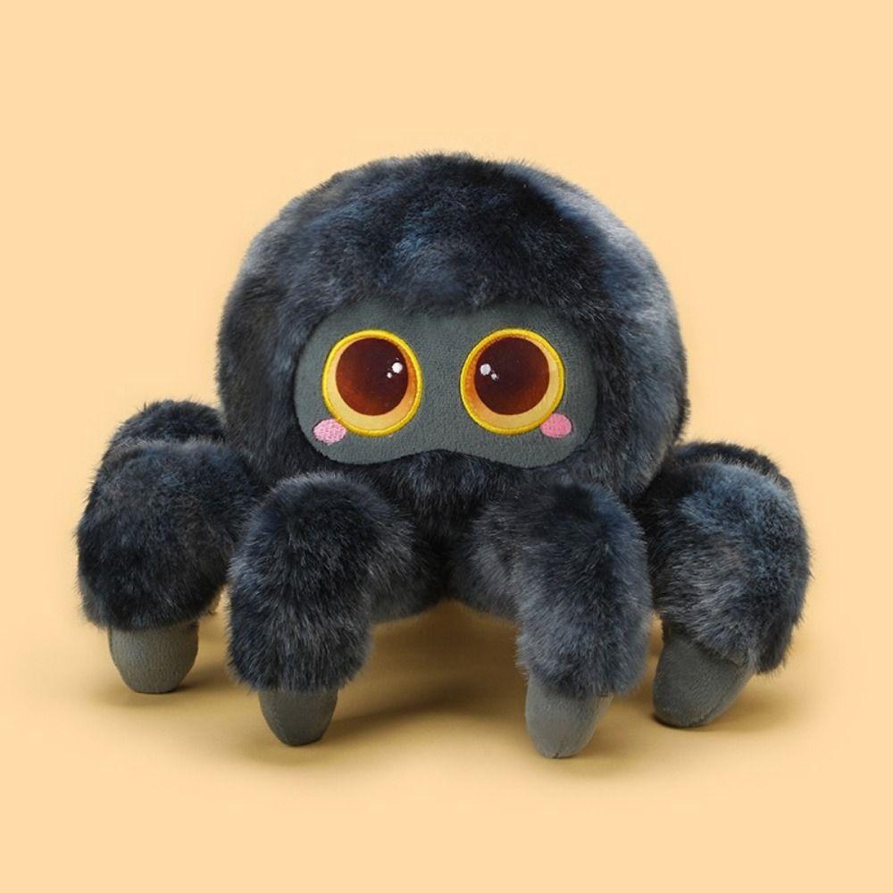 Simulation Spider Stuffed Animal Interactive Black Crawling Pet Doll Spider Plush Doll  Kids Gifts