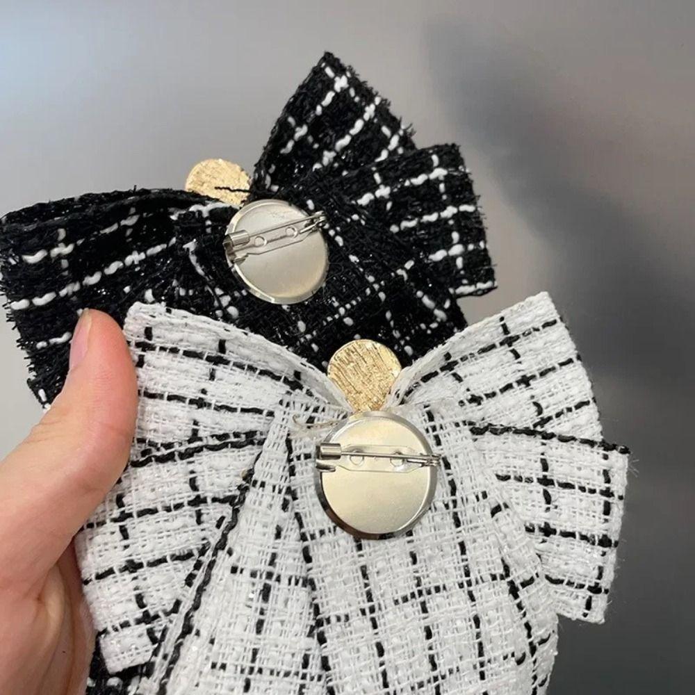 Vintage Pearl Collar Pins Cloth Bowknot Necktie Elegant Bow Brooches Wedding