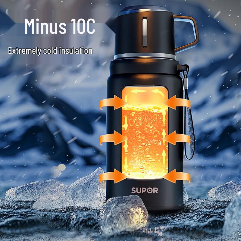 Supor Double-Drink Stainless Steel Thermos Bottle