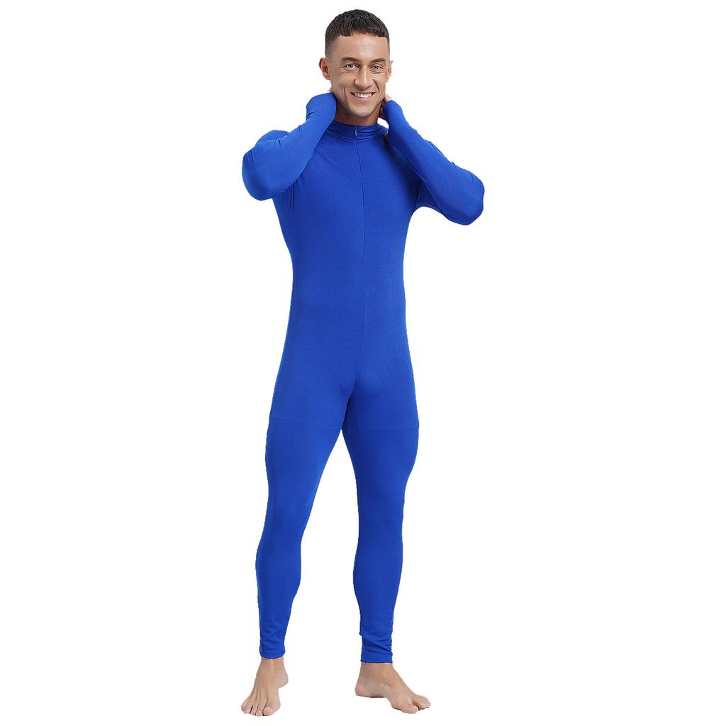 Мужской спортивный комбинезон с длинными рукавами, трико, с молнией спереди и воротником-стойкой, для тренировок