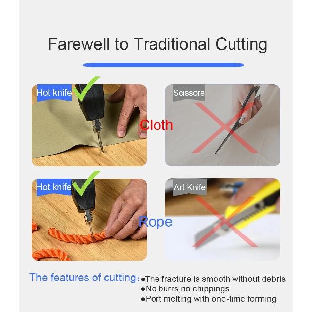 KS EAGLE Electric Hot Knife Heat Sealer Rope Webbing Cutter Fabric Cutter Hand Held Potable Electric Tools Knife Multiple Cutter