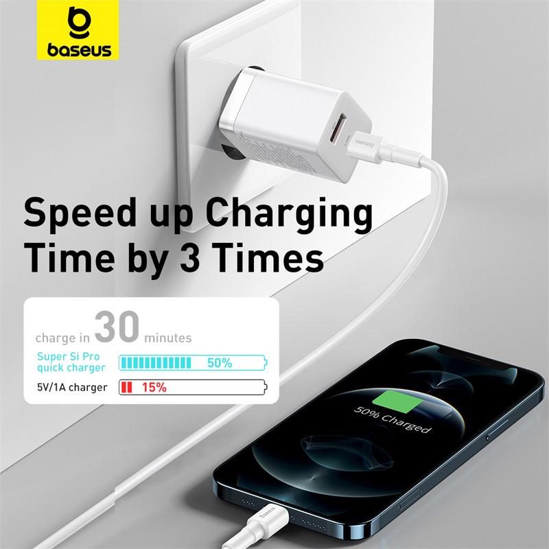 Baseus Быстрое зарядное устройство Super Si Pro C+U, 30 Вт, вилка европейского стандарта