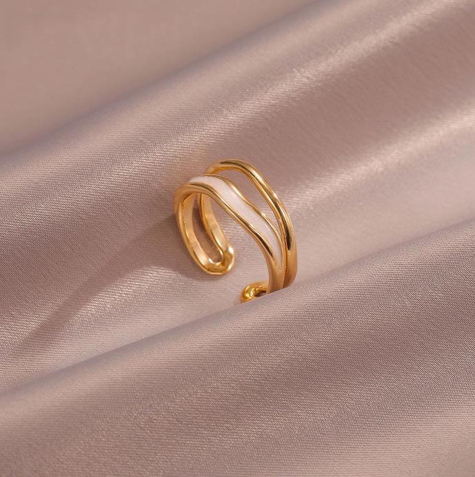 Korean-Style Open Pearl Ring: Retro, Light Luxury Design