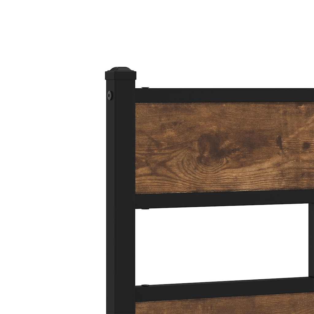 Replacement Headboard Smoked Oak 200 cm Iron and Wood Based Material