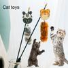Cat Teaser Rod Plush Tail Design Adorable Appearance Cartoon Shape Ergonomic Handle Comfortable