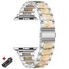 Ремешок из нержавеющей стали+смолы для Apple Watch 10 42 мм 46 Ultra 2 49 мм Женский браслет для IWatch 9 8 7 6 5 4 se 40 мм 38 мм 41 45 44 мм