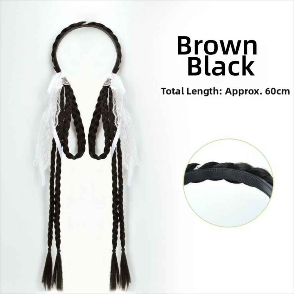 Synthetic Bunny Ear Headband Ponytail Ballet Style Long Pony Tail Hairpieces Cosplay