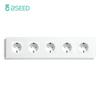BSEED Single EU Socket Double Power Outlets Triple Electric Sockets Crystal Glass Wall Sockets White Black Gold Gray 16A
