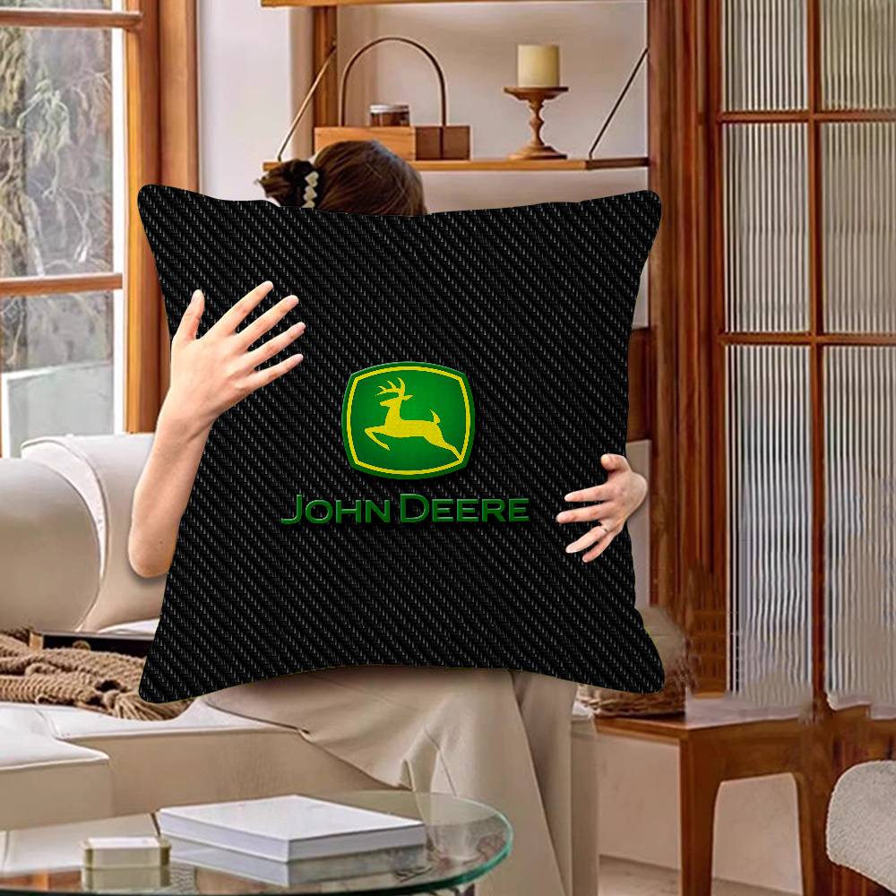 Agricultural Equipment J-John Deere Cushion Cover Car Throw Pillow Case For Sofa Car Christmas Gift 40X40Cm 45X45Cm