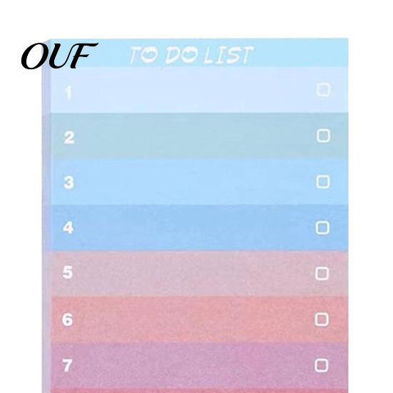 Removable Adhesive Paper Gradient Checklist Sticky Notepad, Self-stick To-do List Pads, Macaron Color Portable to Do Tearable Planner Memo Pad