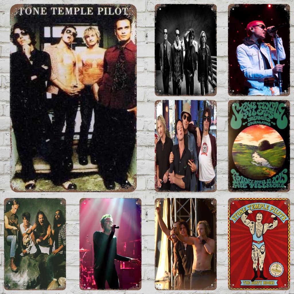 Группа Stone Temple Pilots Ретро Винтажная Жестяная Вывеска Постер Декоративная Табличка Металлическая Пластина Настенный Декор