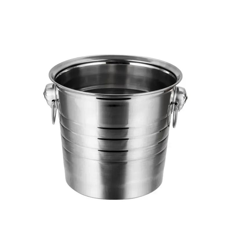 1L/3L/5L Портативное ведро для льда из нержавеющей стали с удобной ручкой Экологичный морозильник Охладитель Барные принадлежности Кухонные принадлежности