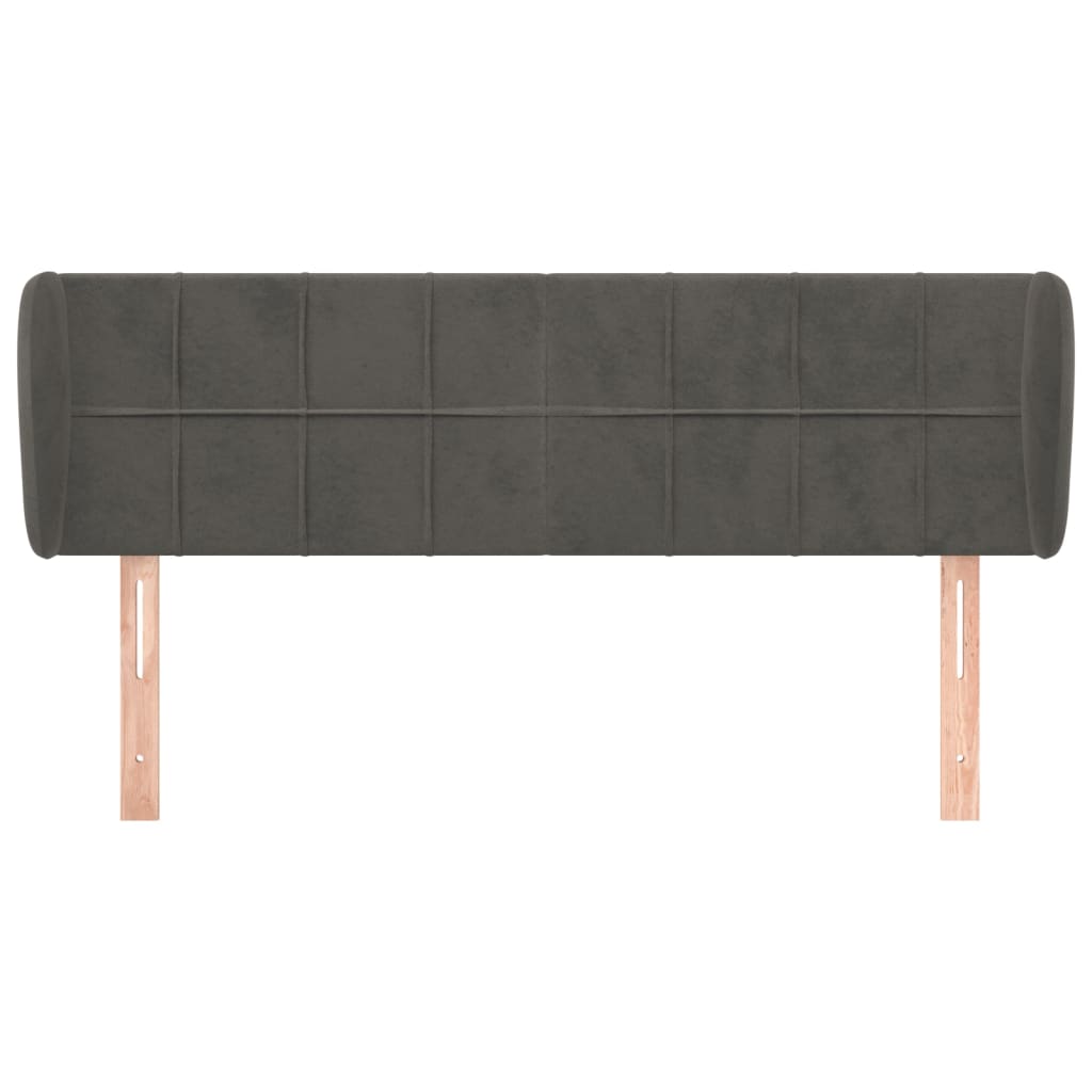 Headboard with Ears Dark Grey 147 x 23 x 78 88 cm Velvet