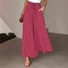 European And American Spring And Summer Bohemian Wide Leg Pants Elastic Waist Polka Dot Print Maxi Short For Women